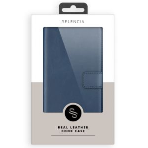 Selencia Echtleder Klapphülle für das Samsung Galaxy A42 - Blau