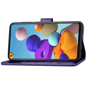 Kleeblumen Klapphülle Samsung Galaxy A21s - Violett