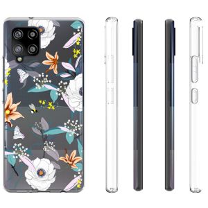 iMoshion Design Hülle Samsung Galaxy A42 - Blume - Weiß