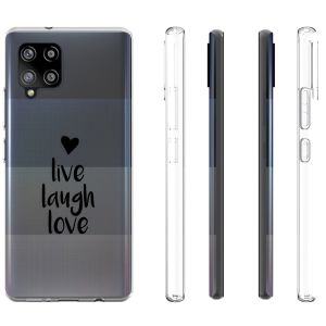 iMoshion Design Hülle Samsung Galaxy A42 - Live Laugh Love - Schwarz