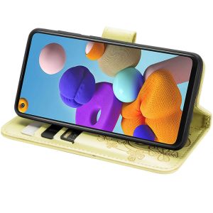 Kleeblumen Klapphülle Samsung Galaxy A21s - Gelb