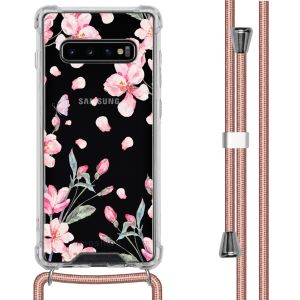 iMoshion Design Hülle mit Band für das Samsung Galaxy S10 Plus - Blossom Watercolor