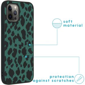 iMoshion Design Hülle iPhone 12 Pro Max - Leopard - Grün / Schwarz