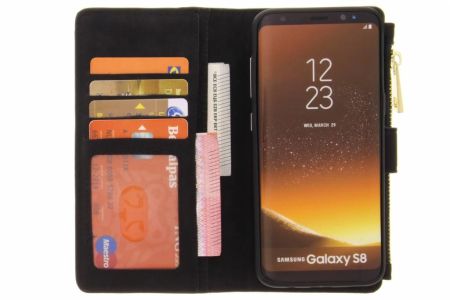 Schwarze luxuriöse Portemonnaie-Klapphülle Samsung Galaxy S8