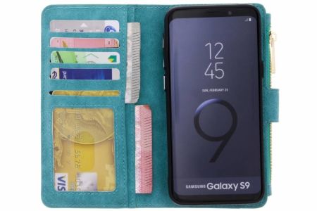 Türkise Luxuriöse Portemonnaie-Klapphülle Samsung Galaxy S9