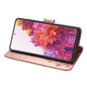 Kleeblumen Klapphülle Samsung Galaxy S20 FE - Roségold