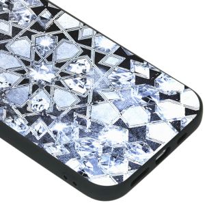 iMoshion Design Hülle iPhone 12 (Pro) - Grafik - Silber Bling