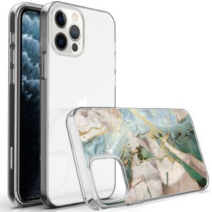 iMoshion Design Hülle iPhone 12 (Pro) - Marmor - Beige
