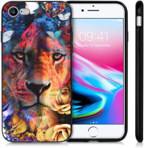 iMoshion Design Hülle iPhone SE (2022 / 2020) / 8 / 7 - Dschungel - Löwe