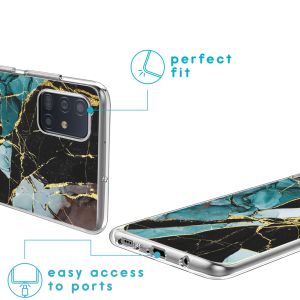 iMoshion Design Hülle Samsung Galaxy A51 - Marmor - Blau