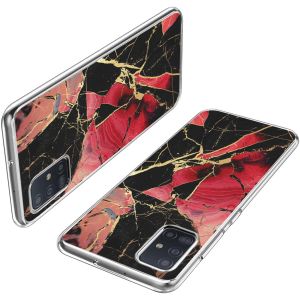 iMoshion Design Hülle Samsung Galaxy A51 - Marmor - Rot
