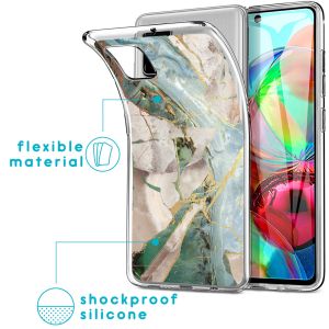 iMoshion Design Hülle Samsung Galaxy A71 - Marmor - Beige