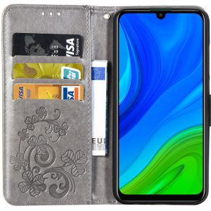 Kleeblumen Klapphülle Huawei P Smart (2020) - Grau