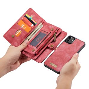 CaseMe Luxuriöse 2-in-1-Portemonnaie-Klapphülle Leder Rot iPhone 11 Pro