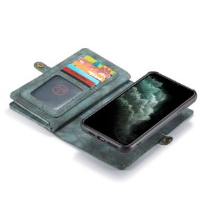 CaseMe Luxuriöse 2-in-1-Portemonnaie-Klapphülle Leder Grün iPhone 11 Pro