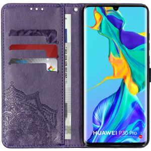 Mandala Klapphülle Violett für das Huawei P30 Pro