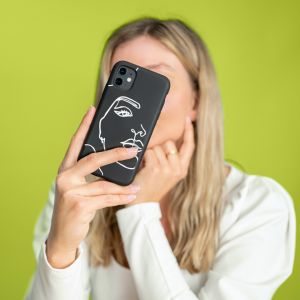 iMoshion Design Hülle Samsung Galaxy A21s - Abstraktes Gesicht - Weiß