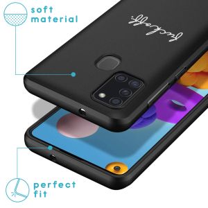 iMoshion Design Hülle Samsung Galaxy A21s - Fuck Off - Schwarz
