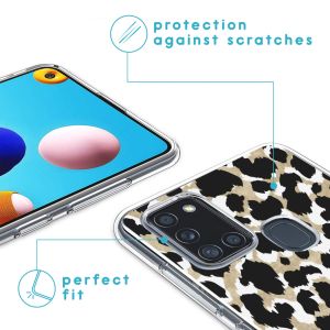 iMoshion Design Hülle für das Samsung Galaxy A21s - Leopard / Schwarz