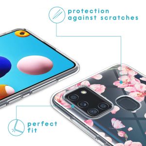 iMoshion Design Hülle Samsung Galaxy A21s - Blume - Rosa
