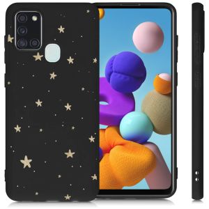 iMoshion Design Hülle für das Samsung Galaxy A21s - Sterne / Schwarz