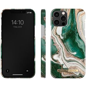 iDeal of Sweden Fashion Back Case iPhone 12 (Pro) - Golden Jade Marble