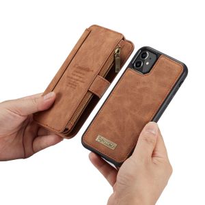 CaseMe Luxuriöse 2-in-1 Portemonnaie-Klapphülle Braun für das iPhone 11