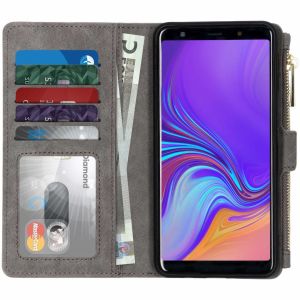Luxuriöse Portemonnaie-Klapphülle Grau Samsung Galaxy A7 (2018)