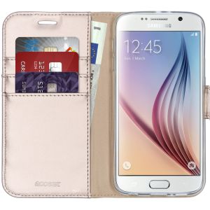 Accezz Goldfarbenes Wallet TPU Klapphülle für das Samsung Galaxy S6