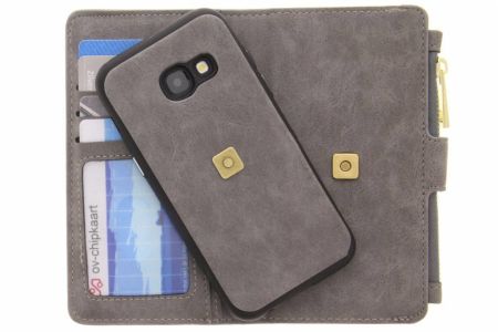 Graue luxuriöse Portemonnaie-Klapphülle Samsung Galaxy A3 (2017)