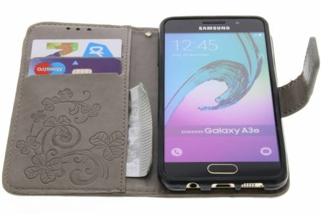 Kleeblumen Klapphülle Grau für Samsung Galaxy A3 (2016)