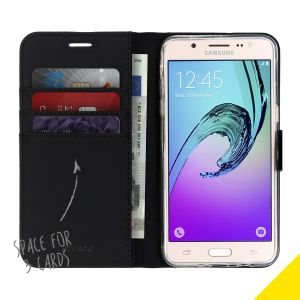 Accezz Schwarzes Wallet TPU Klapphülle für Samsung Galaxy J5 (2016)