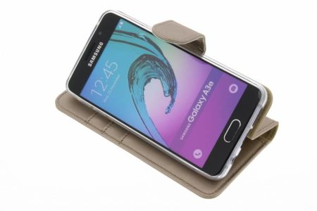 Accezz Goldfarbenes Wallet TPU Klapphülle  Samsung Galaxy A3 (2016)