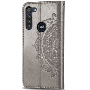 Mandala Klapphülle Grau für das Motorola Moto G8 Power