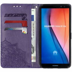 Mandala Klapphülle Violett für das Huawei Mate 10 Lite