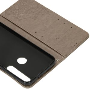 Mandala Klapphülle Grau für das Motorola Moto G8 Plus