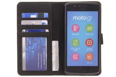 Luxuriöse Leder Klapphülle für Motorola Moto G5