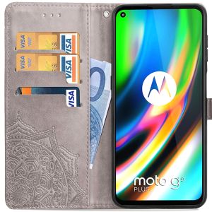 Mandala Klapphülle Motorola Moto G9 Plus - Grau
