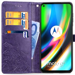 Mandala Klapphülle Motorola Moto G9 Plus - Violett