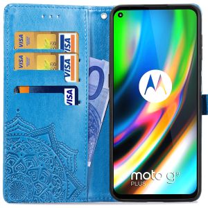 Mandala Klapphülle Motorola Moto G9 Plus - Türkis