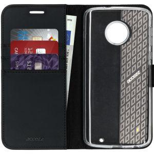 Accezz Schwarzes Wallet TPU Klapphülle für das Motorola Moto G6 Plus