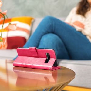 Kleeblumen Klapphülle Fuchsia für das OnePlus 7T Pro