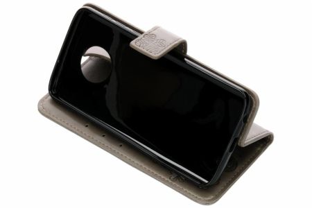 Kleeblumen Klapphülle Grau Motorola Moto G6 Plus
