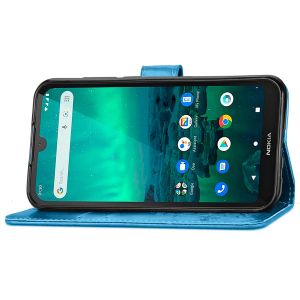 Kleeblumen Klapphülle Nokia 1.3 - Türkis