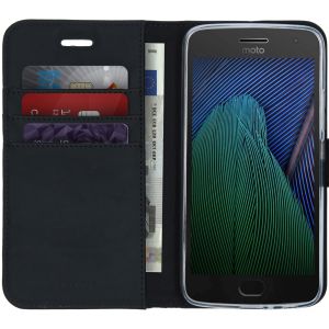 Accezz Schwarzes Wallet TPU Klapphülle für das Motorola Moto G5 Plus