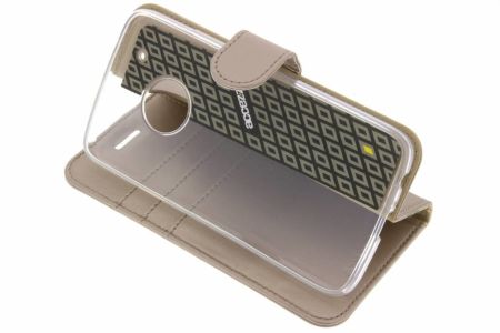 Accezz Goldfarbenes Wallet TPU Klapphülle für Motorola Moto G5 Plus