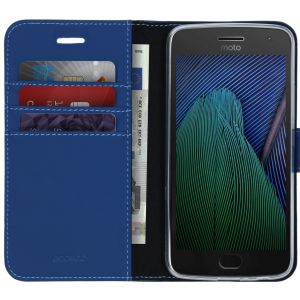 Accezz Blaues Wallet TPU Klapphülle für das Motorola Moto G5 Plus