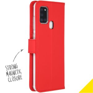Accezz Wallet TPU Klapphülle für das Samsung Galaxy A21s - Rot