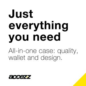Accezz Schwarzes Wallet TPU Klapphülle für das Nokia 7 Plus