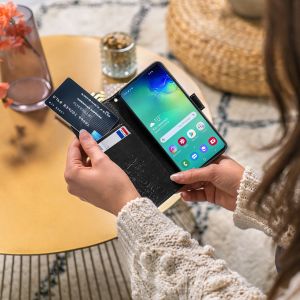 Kleeblumen Klapphülle Schwarz Klapphülle Huawei P Smart Plus (2019)